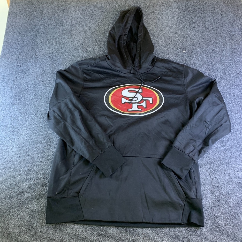 Nike San Francisco 49ers Hoodie NFL Mens XL Black Fleece Line Drawstring Graphic